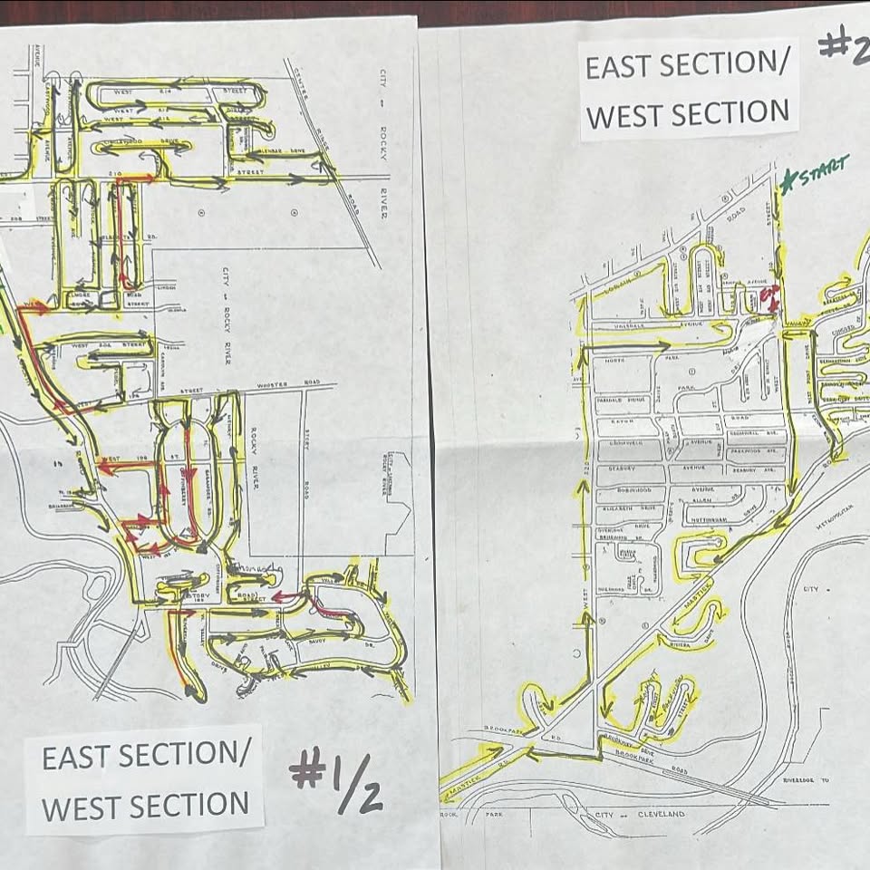 Neighborhood route maps for community event